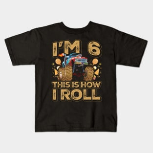 6 Year Old Boy Toddler Monster Truck Party 6th Birthday Kids T-Shirt